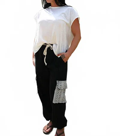 Pol Women's Crochet Jogger Pants In Khaki In Green