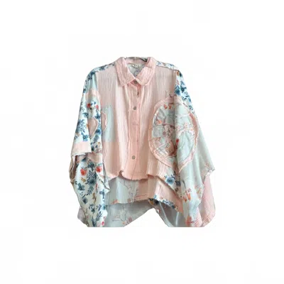 Pol Women's Oversized Quarter Sleeve Top In Baby Pink