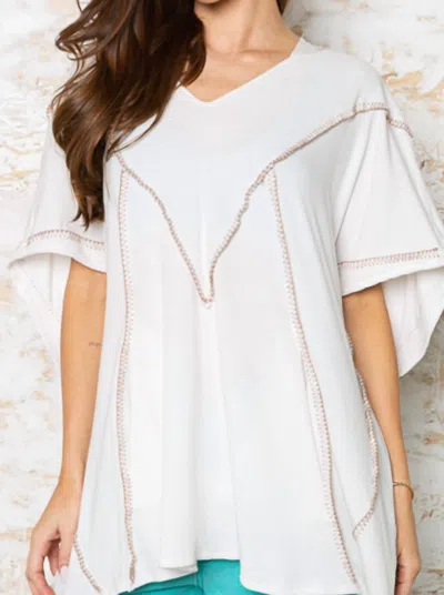 Pol Zoe Oversized Blouse In White