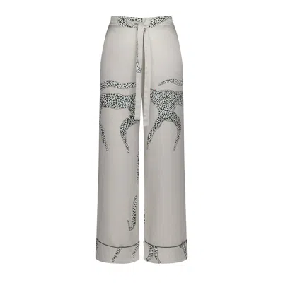 Pola Women's Grey / Green Grey Silk Pyjama Trousers In Multi