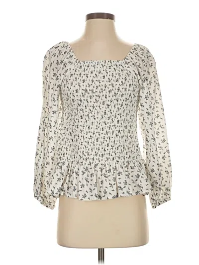 Pre-owned Polagram 3/4 Sleeve Blouse In White