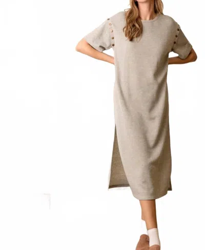 Polagram All In Admiration Ribbed Dress In Light Grey