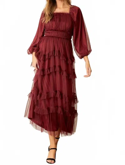 Polagram Arrington Dress In Burgundy