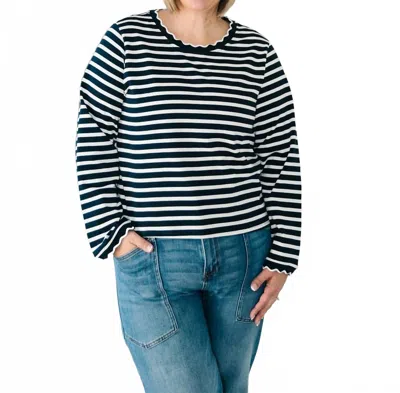 Polagram Avery Long-sleeve Top In Navy In Blue