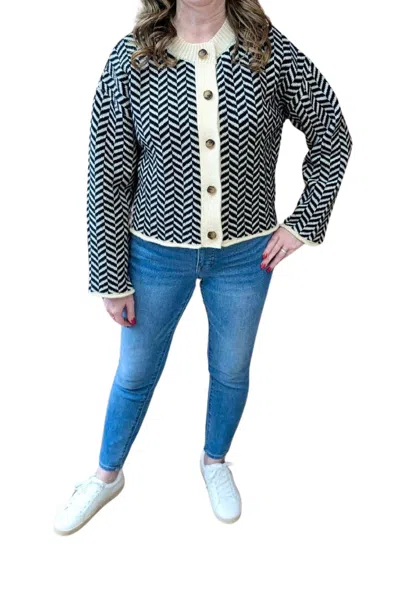 Polagram Berkley Cardigan In Black/cream