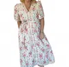 Polagram Charming Delight V-neck Dress In Cream/red In White