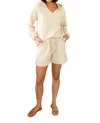 Polagram Chilling Out Quilted Pullover Top In Cream In White