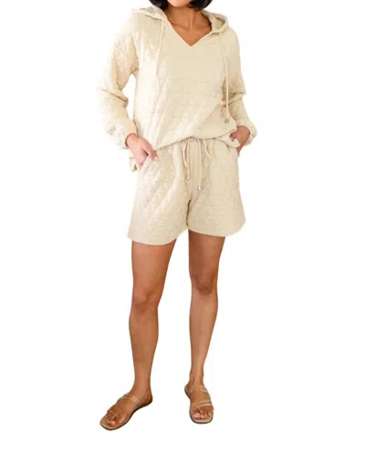 Polagram Chilling Out Quilted Pullover Top In Cream In White