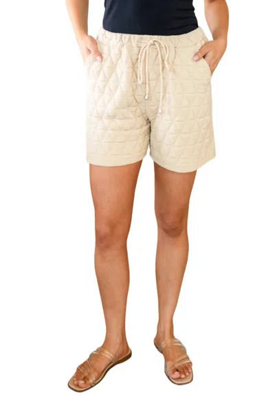 Polagram Chilling Out Quilted Shorts In Cream In Beige