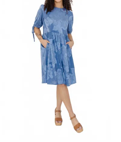 Polagram Debbie Midi Dress In Blue In Animal Print