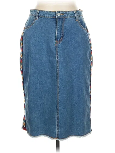 Pre-owned Polagram Denim Skirt In Blue