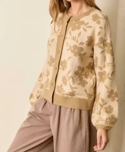 Polagram Ettie Cardigan In Taupe In Grey