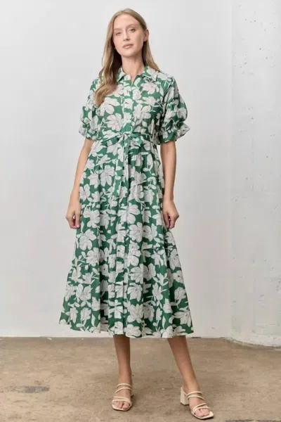Polagram Eugenie Dress In Green In Multi