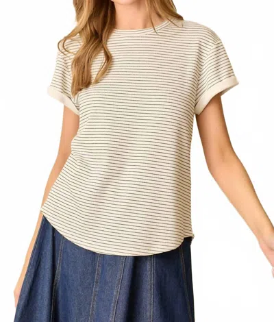 Polagram Everyday Stripped Top In Ivory/blue In Multi