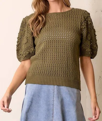 Polagram Evie Top In Olive In Green