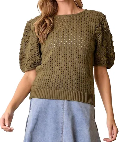 Polagram Evie Top In Olive In Green