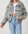 Polagram Fantasia Floral Jacquard Puff Jacket In Grey In Grey