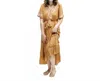 Polagram Floral Embroidered Ruffle Midi Maxi Dress In Burnt Orange With Ivory In Brown