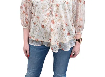 Polagram Goldie Top In Cream Multi In Beige