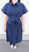 Polagram Innman Dress In Navy In Blue