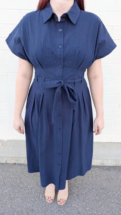 Polagram Innman Dress In Navy In Blue