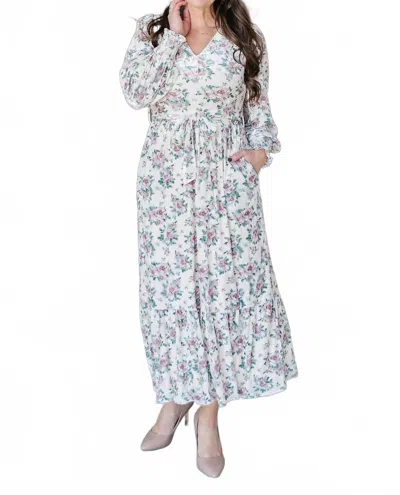 Polagram Isabella Midi Dress In Cream In Multi