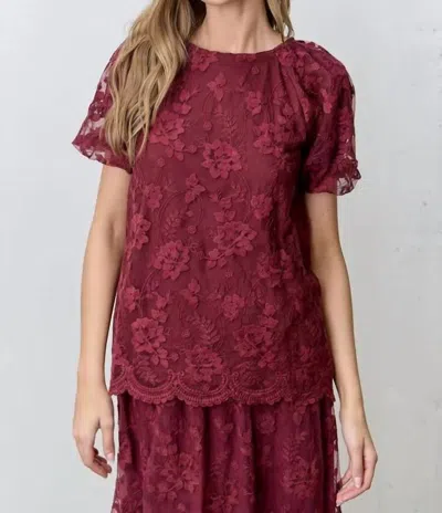 Polagram Joyner Top In Wine In Brown