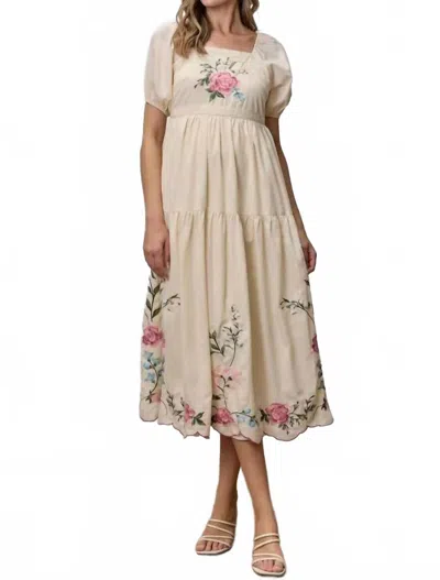 Polagram Lila Dress In Ivory In Multi