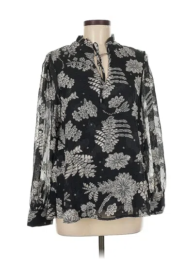 Pre-owned Polagram Long Sleeve Blouse In Black