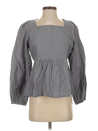 Pre-owned Polagram Long Sleeve Blouse In Gray