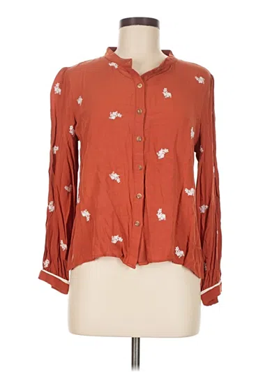Pre-owned Polagram Long Sleeve Blouse In Orange