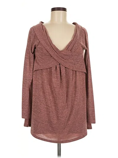 Pre-owned Polagram Long Sleeve Top Pink Cowl Neck Tops