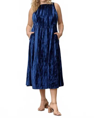 Polagram Luna Dress In Navy In Blue