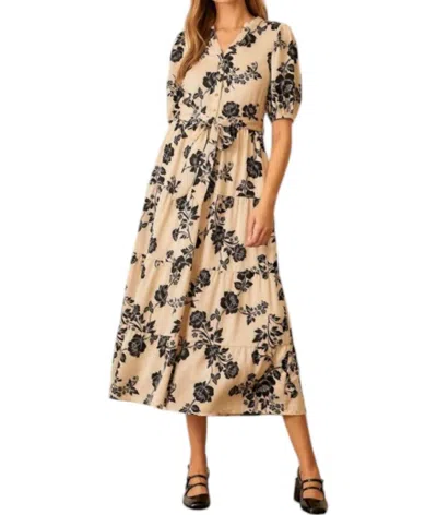Polagram Madrid Maxi Button Up Tiered Dress In Cream In White