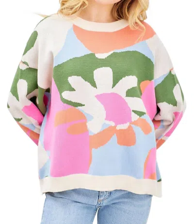 Polagram Memories Of Before Floral Sweater In Cream/multi