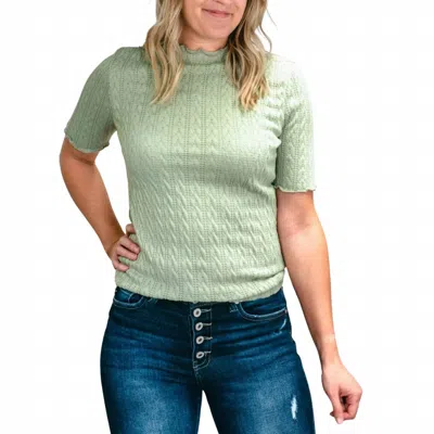 Polagram Merrow Hem Top In Sage In Multi