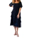 Polagram Midnight Waltz Midi Dress In Blue In Blue