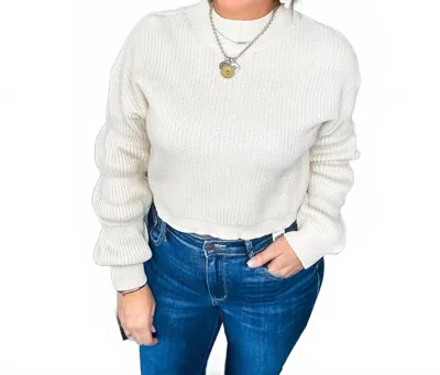 Polagram Nothing Out There Long Sleeve Sweater In Beige In White