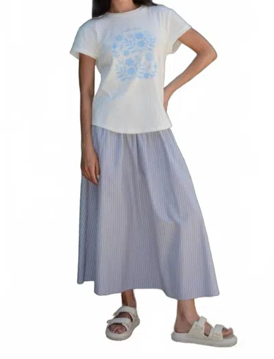 Polagram Pinstripe Maxi Skirt In Blue