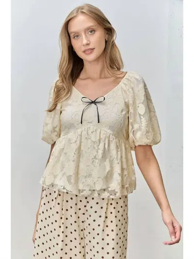 Polagram Pretty Little Lace Top In Cream In Neutral