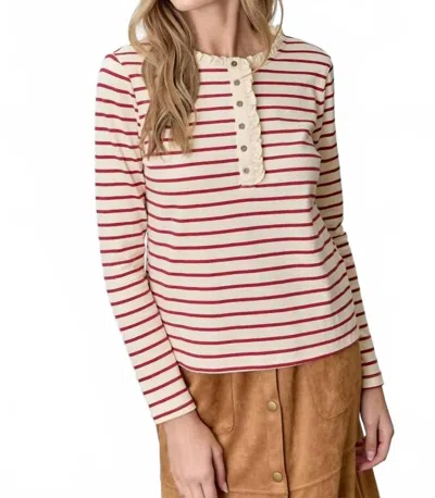 Polagram Ratliff Top In Red In Animal Print