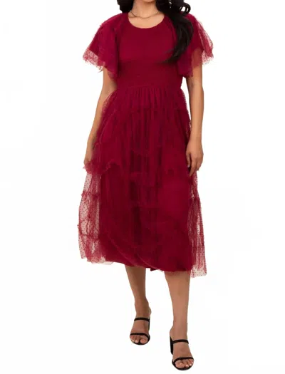 Polagram Richmond Dress In Wine In Red