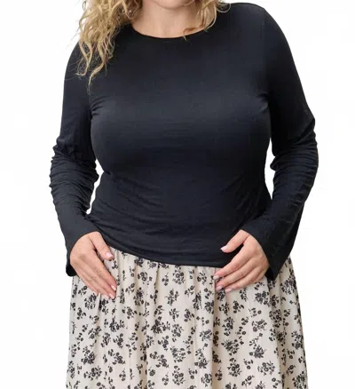 Polagram Round Neck Top - Plus In Black