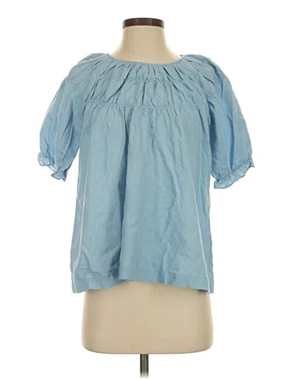 Pre-owned Polagram Short Sleeve Blouse In Blue