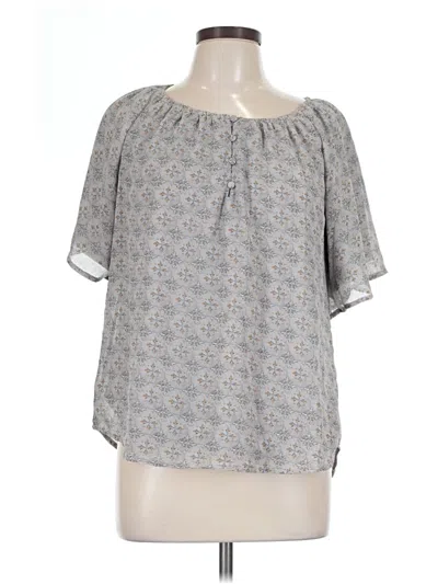 Pre-owned Polagram Short Sleeve Blouse In Gray
