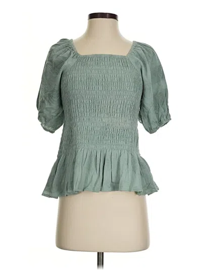 Pre-owned Polagram Short Sleeve Blouse In Green