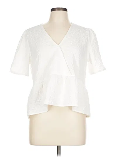 Pre-owned Polagram Short Sleeve Blouse In White