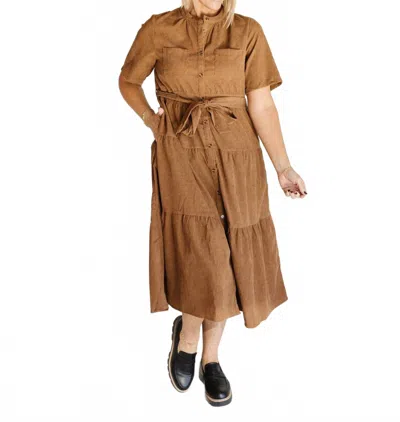 Polagram Women's Johanna Corduroy Midi Dress In Brown