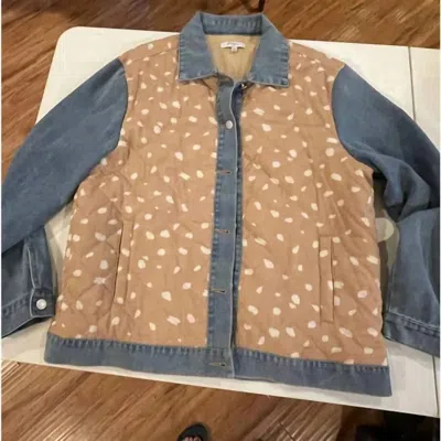 Polagram Women's Leopard Print Denim Jacket In Brown