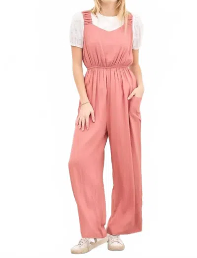 Polagram Women's Marley Sleeveless Wide Leg Jumpsuit In Rosewood In Pink